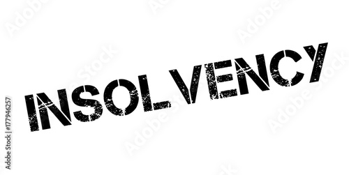 Insolvency rubber stamp. Grunge design with dust scratches. Effects can be easily removed for a clean, crisp look. Color is easily changed.