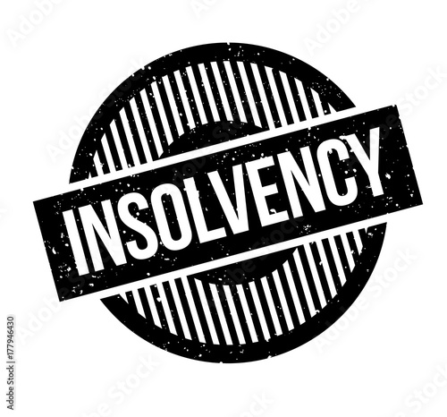 Insolvency rubber stamp. Grunge design with dust scratches. Effects can be easily removed for a clean, crisp look. Color is easily changed.