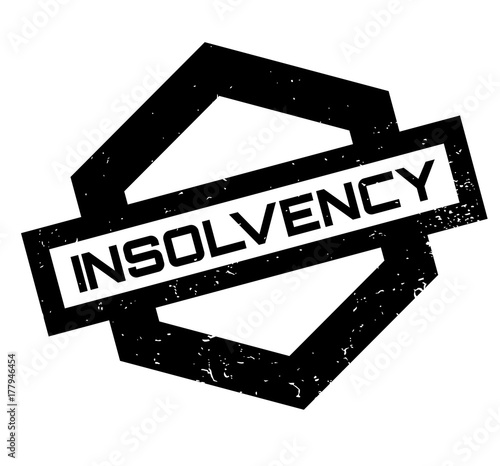 Insolvency rubber stamp. Grunge design with dust scratches. Effects can be easily removed for a clean, crisp look. Color is easily changed.