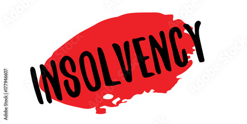 Insolvency rubber stamp. Grunge design with dust scratches. Effects can be easily removed for a clean, crisp look. Color is easily changed.