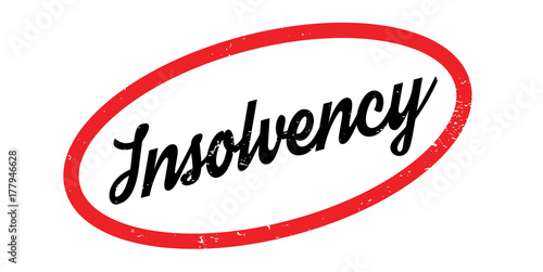 Insolvency rubber stamp. Grunge design with dust scratches. Effects can be easily removed for a clean, crisp look. Color is easily changed.