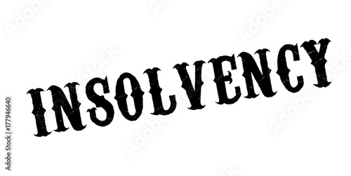 Insolvency rubber stamp. Grunge design with dust scratches. Effects can be easily removed for a clean, crisp look. Color is easily changed.