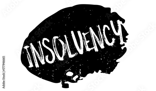 Insolvency rubber stamp. Grunge design with dust scratches. Effects can be easily removed for a clean, crisp look. Color is easily changed.