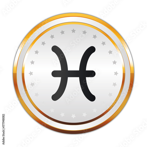 Luxus Button weiß - Sternzeichen - Fische