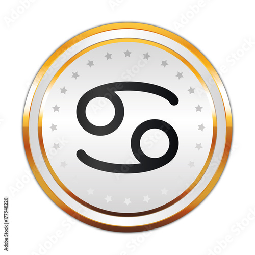 Luxus Button weiß - Sternzeichen - Krebs