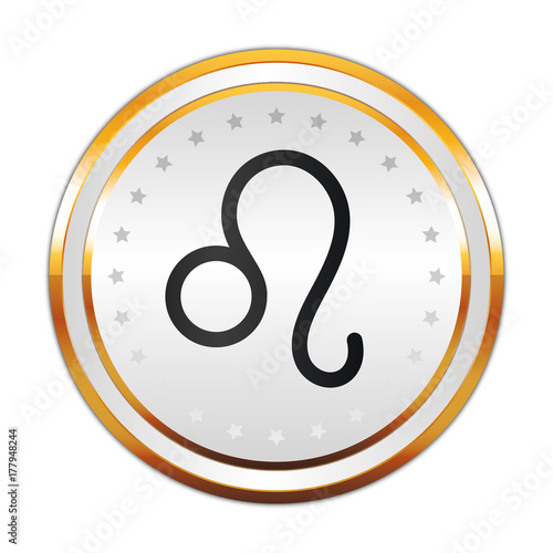 Luxus Button weiß - Sternzeichen - Löwe