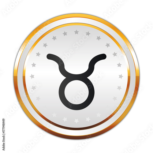 Luxus Button weiß - Sternzeichen - Stier