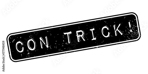 Con Trick rubber stamp. Grunge design with dust scratches. Effects can be easily removed for a clean, crisp look. Color is easily changed.
