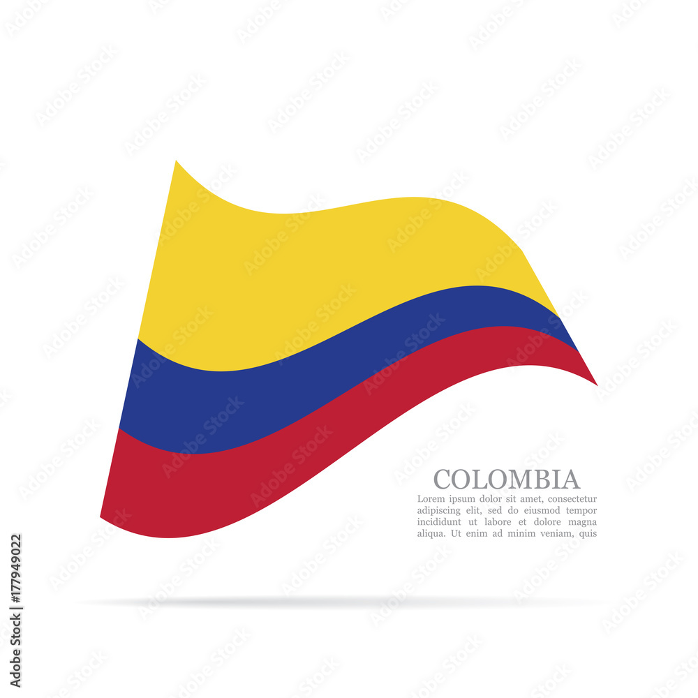 Naklejka premium Colombia national flag waving vector icon