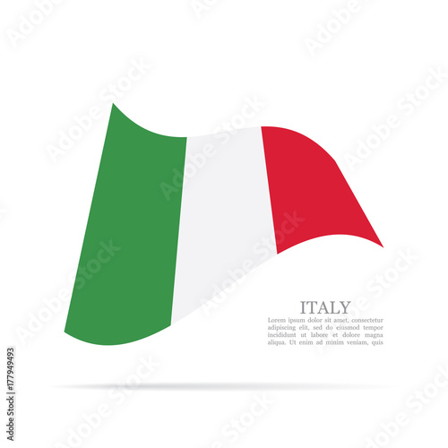 Italy national flag waving vector icon
