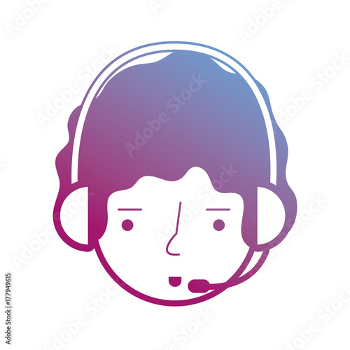 contour call center man head operator