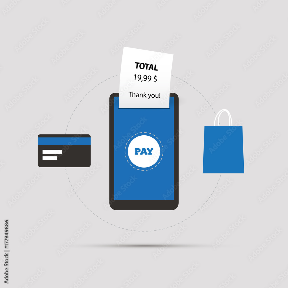 Mobile Payment, Online Shopping and E-Commerce Design Concept Mobile Payment, Online Shopping and E-Commerce Design Concept
