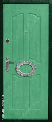 The model of the entrance metal door with the overlaid decorative elements © Elena