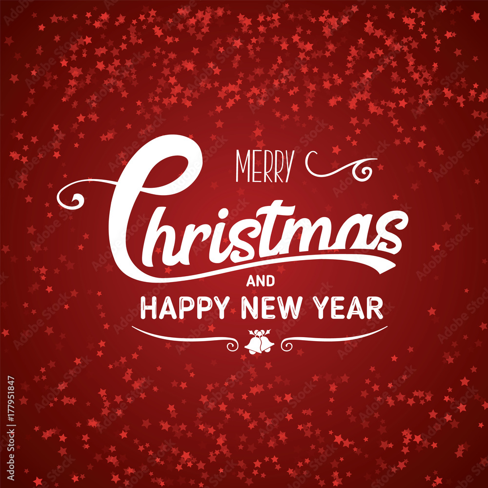 Christmas and new year typographical on red background. Vector Christmas and new year typographical on red background. Vector