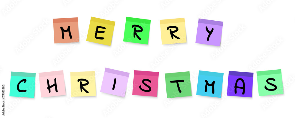 Merry Christmas - Colorful Sticky Notes Merry Christmas - Colorful Sticky Notes
