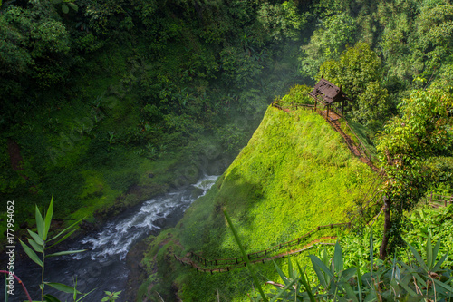 Tad Yeung waterfall in Paksong Champasak Province Laos