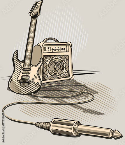 Guitar and amplifier