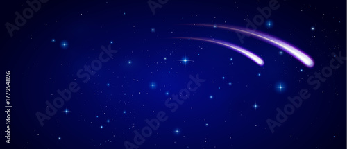 Sternschnuppe und Sterne, Nacht Himmel Hintergrund
