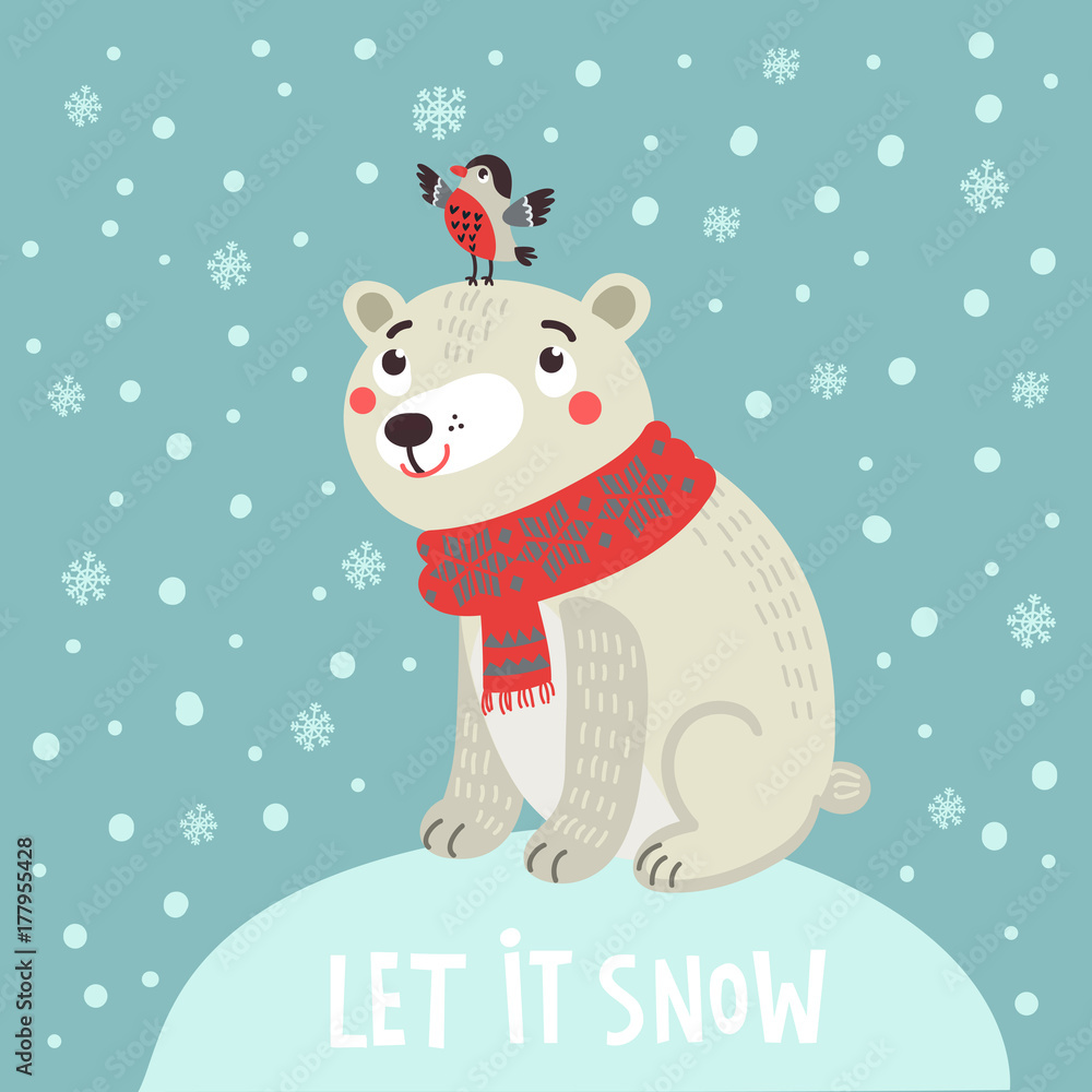 Polar bear Christmas card