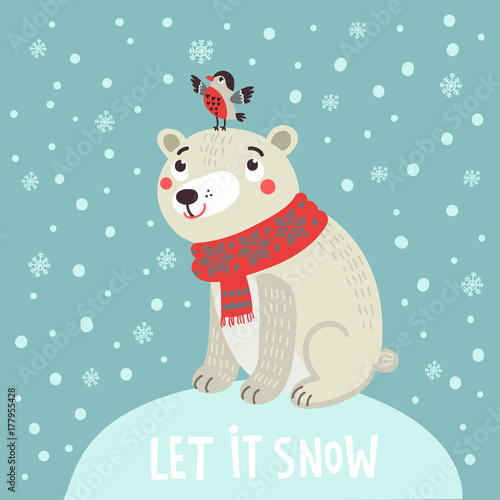 Polar bear Christmas card