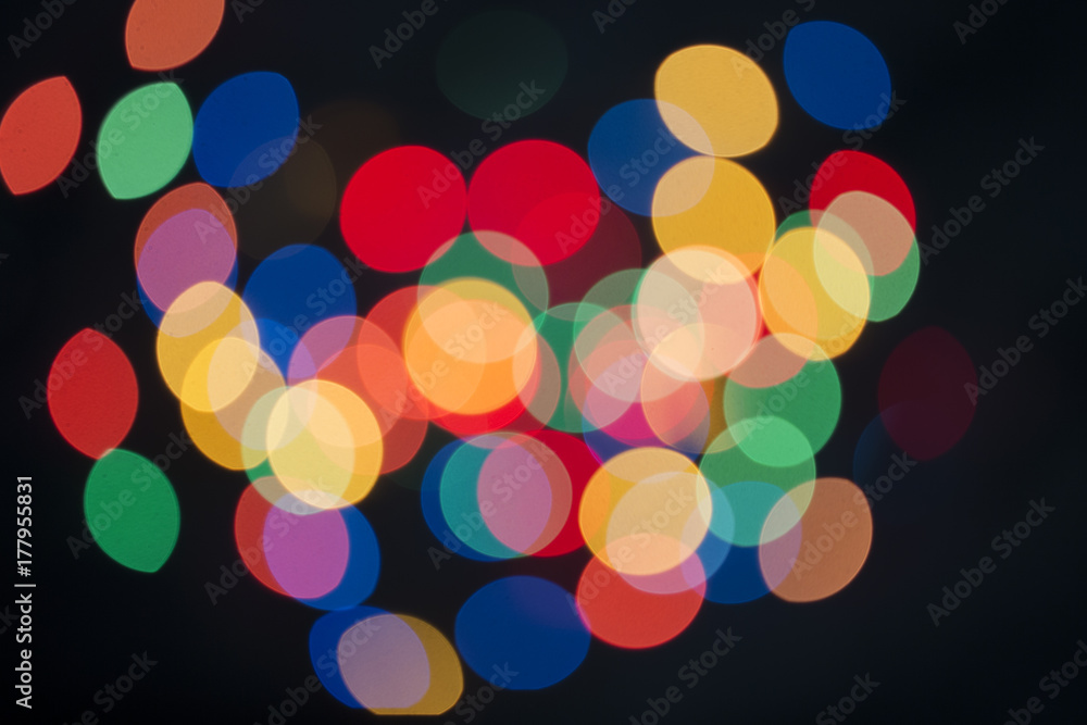 blur light bokeh abstrac background in music light with new year lights concept. moving party lights  