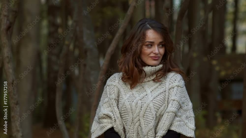 Woman in autumn park Woman in autumn park