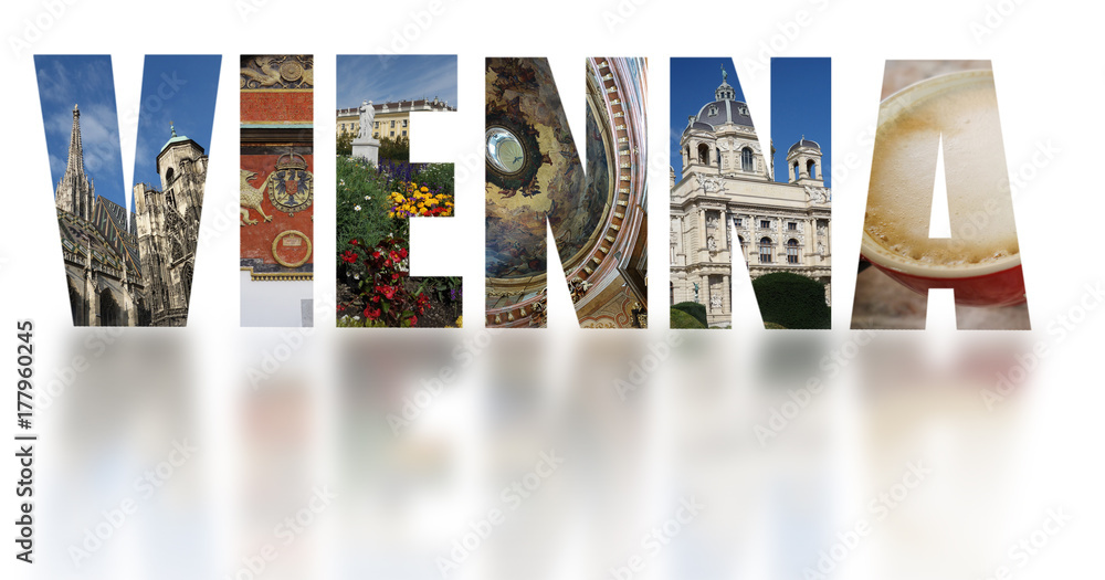 Fototapeta premium Vienna Austria banner text on white