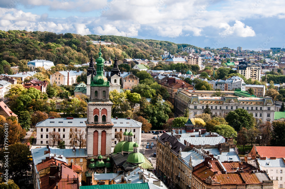 The historical city of Lviv in Ukraine