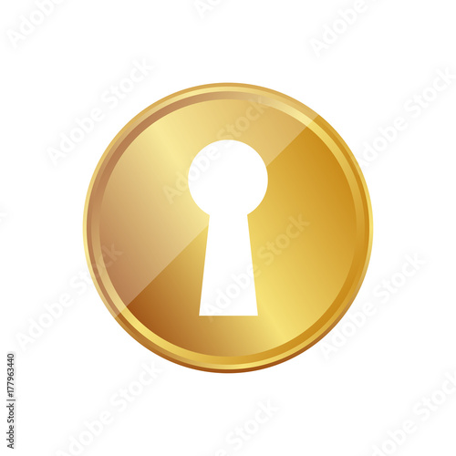 Gold Münze - Schlüsselloch - Passwort