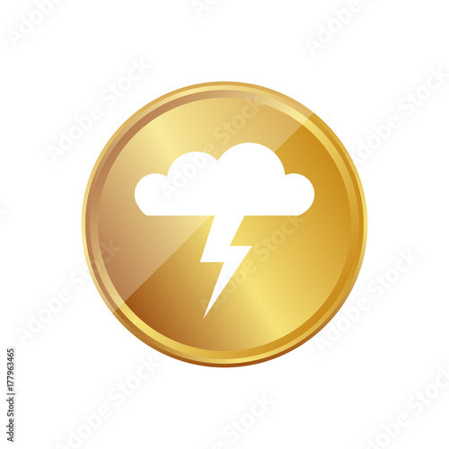 Gold Münze - Gewitterwolke - Vorsicht