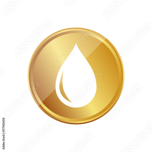 Gold Münze - Regentropfen