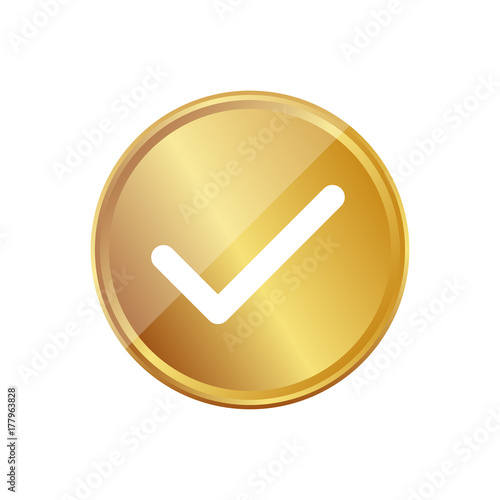 Gold Münze - Haken - Richtig