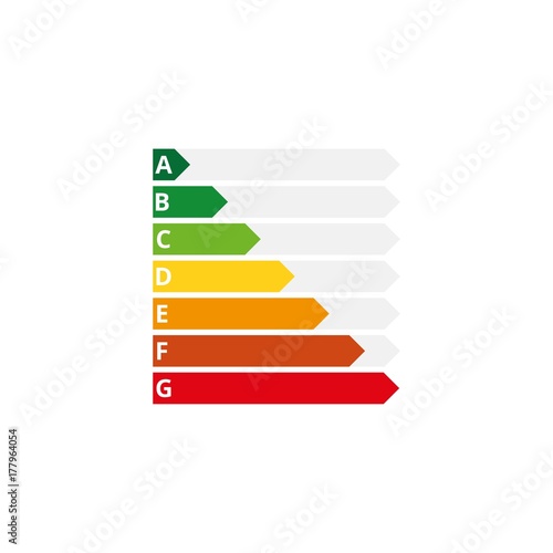 Energy efficiency chart, House and energy efficiency concept 