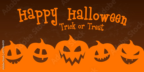 Hallowen - banner with funny lanterns. Vector.