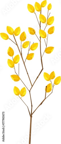 Tree with yellowed leaves