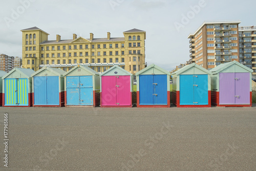 Beach houses in Brighton, Great Britain