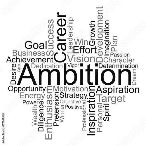 Ambition word cloud, vector