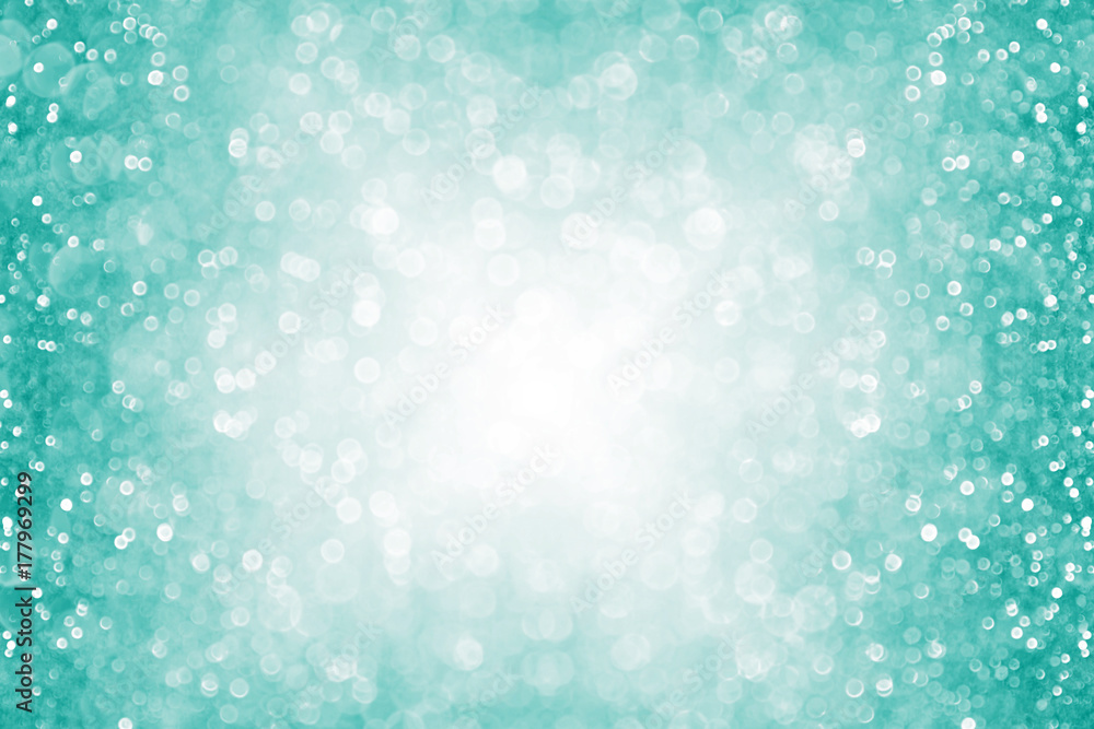 Fun teal and turquoise glitter sparkle border background texture