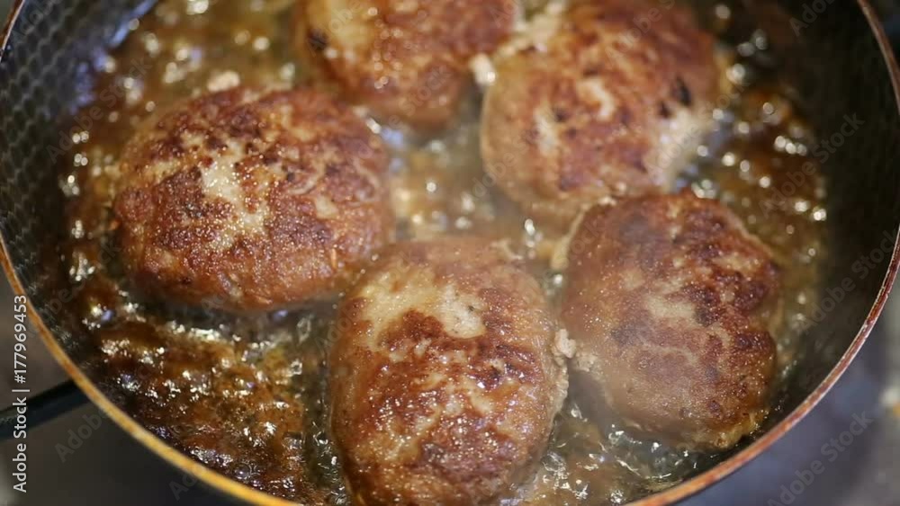 Cutlets from minced meat fried in a skillet Cutlets from minced meat fried in a skillet
