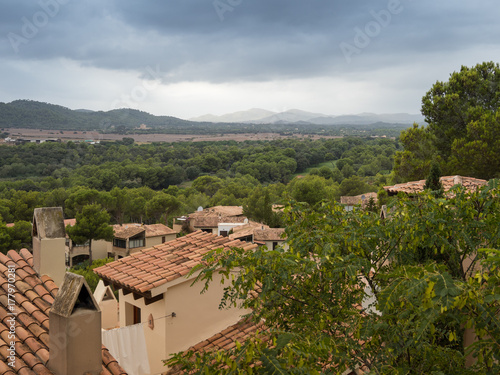 view from cap vermell inside mallorca on a cloudy day
