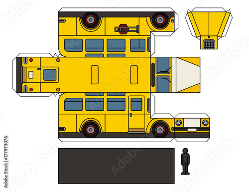 Paper model of a vintage school bus