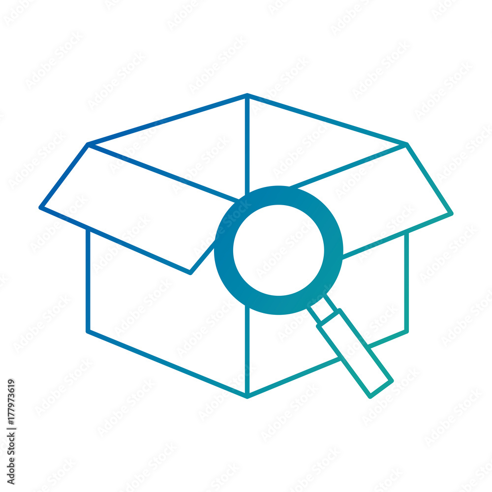box with magnifying glass isolated icon box with magnifying glass isolated icon