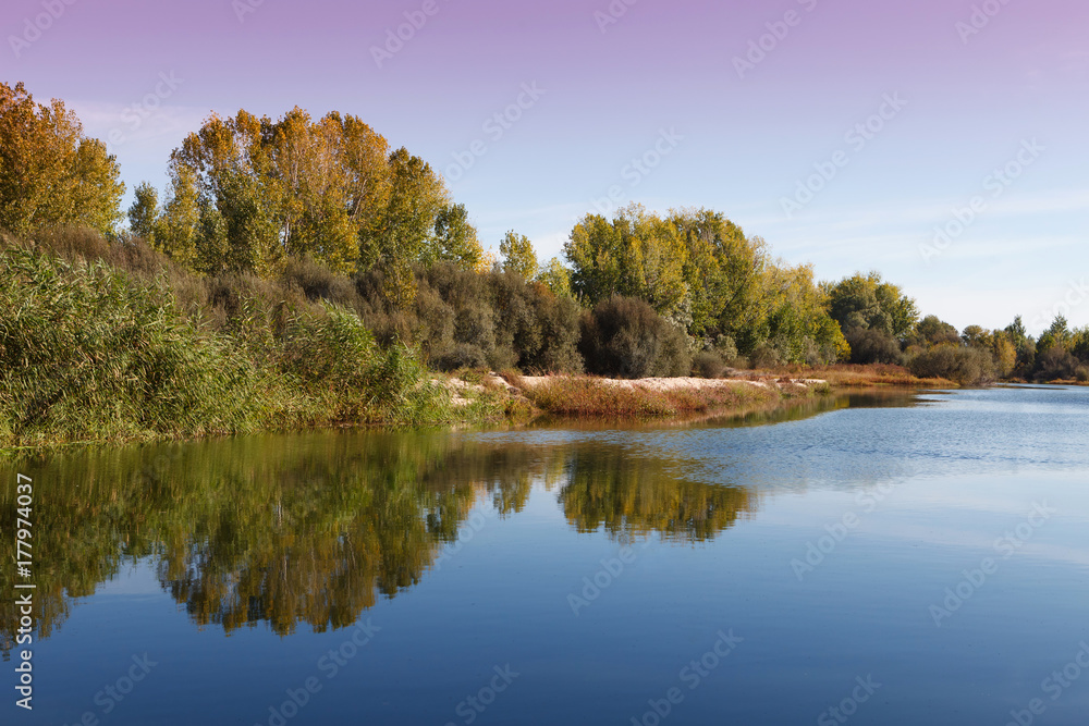 The river with a quiet current The river with a quiet current