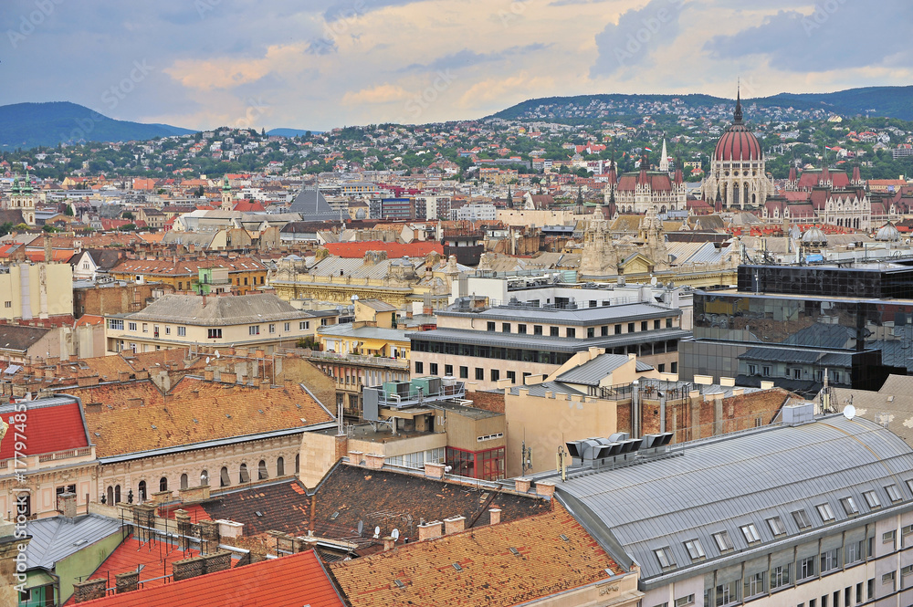 Rooftops of Budapest city, capital of Hungary