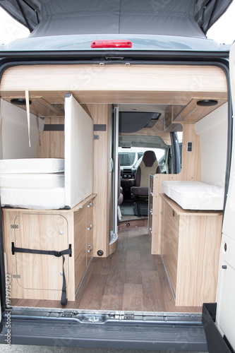 Interior of recreational vehicle, caravanning, motoring and tourism trade