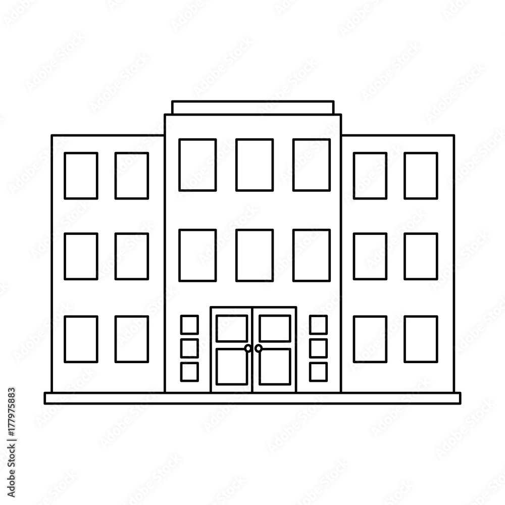 building front isolated icon