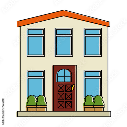 mansion front isolated icon