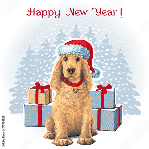 dog with gift