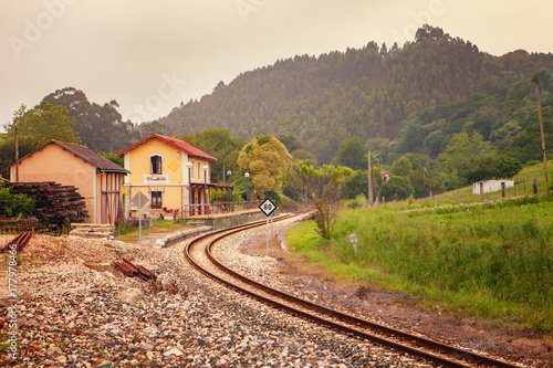 Colombres Fever train station, Asturias, northern Spain photo