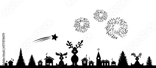 Skyline Weihnachten Feuerwerk